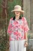 Camisa delgada de algodón y lino para mujer, top para mujer 2024 Verano, nueva camisa de manga murciélago de mamá, cárdigan casual de talla grande para mujer