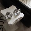 Hebilla de oreja plateada circular de estilo coreano para mujer, temperamento sugerido, diseño de nicho geométrico, sensación de sueño sin quitarse los pendientes para mujer