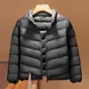 Jaqueta Acolchoada Leve com Gola Alta Youjia Clothing Outono e Inverno para Crianças Forro Quente Jaqueta Média e Grande para Meninos e Meninas 90 Veludo