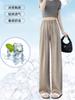 Pantalones de Pierna Ancha Adelgazantes Casuales de Pierna Recta Sueltos con Caída Similar al Acetato Rectos de Pierna Ancha Seda de Hielo 2026 Pantalones para Mujer