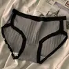 Calcinhas femininas 100% algodão, fundo 100% algodão, estilo doce de estudante, cintura média, confortável, que abraçam o quadril, controle de barriga, levanta bumbum, calcinhas plus size