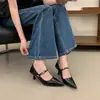 Moda Versátil Nova Outono/Inverno 2026 Sapatos Estilo Francês Gentil Bico Fino Fivela Salto Agulha