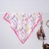 Pañuelo Pequeño de Seda 70*70 para Mujer, Adecuado para Primavera, Otoño y Verano, Se Puede Usar como Pañuelo para la Cabeza, Top Tubo, Versátil con Camisas, Protección para el Cuello, Pañuelo Delgado, Pañuelo de Gasa