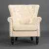 Sofá de terciopelo individual estilo americano, sillón perezoso a rayas retro simple, silla sofá de cuero para balcón de casa, sofá pequeño de moda