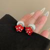 Otoño e Invierno Nuevos Aretes Ankara Cereza Roja Estrella de Cinco Puntas Perla Moda Simple Amor Aretes para Mujeres