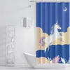 Amazon eBay Venda Quente Transfronteiriça Impressão Digital Desenho Animado Impermeável Poliéster Banheiro Vaso Sanitário Cortina de Separação Isolamento Seco-Molhado