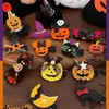 Pinza para el pelo de fiesta de Navidad y Halloween Disfraz Pinza de calabaza y fantasma Tocado divertido Clip de malla oscura Diadema de araña