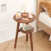 Mesa de centro de madera maciza, mesa auxiliar para sofá, mesa redonda pequeña de ocio para balcón, adecuada para apartamentos pequeños, sala de estar minimalista, dormitorio, mesita de noche, hecho a medida