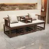 Nova Cama Luohan de Madeira Maciça Estilo Chinês Sala de Estar Apartamento Pequeno Cadeira Sofá Luohan Madeira Wujin Estilo Zen Sofá-Cama Guifei Uso Duplo