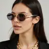 Gafas de Sol Transfronterizas Europeas y Americanas 2025 Gafas de Metal Gafas de Sol de Moda para Mujer Gafas con Sentido Avanzado para Fotografía Callejera Retro