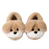 Pantuflas de Algodón para Niños Otoño e Invierno Dibujos Animados Lindo Cachorro Schnauzer 3D Talón Cerrado Más Terciopelo Calientes Pantuflas de Algodón