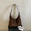 Cross2026 Outono Nova Moda Retrô Nicho Estampa de Leopardo Bolsa de Mão Simples Ombro Transversal Bolsa Feminina Bolsa Tote