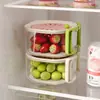 Cesta Grande Drenante Especial para Uso Doméstico, Linda Cesta para Frutas, Colador de Agua Retráctil, Cesta para Lavar Verduras Engrosada Dos en Uno con Tapa