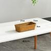 Cestas de Armazenamento Trançadas de Palha e Rattan, Caixas de Armazenamento Trançadas Feitas à Mão, Cestas Organizadoras de Mesa para Cosméticos Sem Tampa, Cestas Trançadas de Bambu
