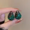 Pendientes de Gorro Cesta Pequeña Incrustados de Diamantes Coreanos, Pendientes de Moda de Lujo Ligero de Gama Alta, Nuevos Pendientes Versátiles al por Mayor