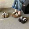 Tamancos de Cadarço Estilo Retrô para Mulheres, Sola Grossa, Aumentam a Altura, Antiderrapantes, Para Uso Externo, Estilo Birkenstock, Meio Chinelos de Costas Abertas, Sapatos de Couro Genuíno