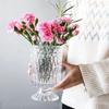 Copo de Cristal Vermelho Líquido Francês em relevo vidro transparente Vaso Rosa lírio sala de estar desktop Decoração de Vaso de Vidro