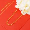 Collar de Oro Arena Vietnamita para Mujer Verano Colgante Duradero Cadena Clavícula Latón de Alta Gama Joyería Artificial Genuino