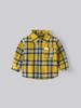 Camisa de Cuadros para Niños de Otoño Bordada Coreana Estándar Cálida Cuello Solapa Camisa Base de Algodón Transfronteriza de Manga Larga para Niños