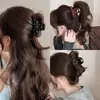 Gipsofila Ano Novo Clipe Vermelho Estilo Chinês Grampo de Cabelo Diamante Estrelado Meio Círculo Médio com Acessórios para Meio Cabelo