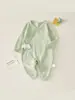 Mameluco de Bebé Primavera y Otoño Algodón Puro Recién Nacido Botón Lateral Corbata Conjunto de Mariposa 0-3 Meses Ropa de Monje Sin Costuras para Bebé