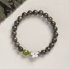 Pulseira de Madeira Artesanal Original de Nanmu Dourado Madeira Afundada Contas Budistas Wenwan de Sândalo Verde Estilo Chinês Novo Atacado