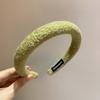 Outono e inverno Maillard pelúcia francês retro cor headband alta crânio top lavagem facial hairpin all-match out cabelo pressionando headband