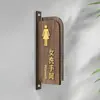 Señales Acrílicas para Baños de Hombres y Mujeres con Diseño de Madera, Señales de Baño de Doble Cara, Señales para Puertas de Inodoro