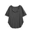 Camiseta de Verano Nueva Estilo Jazz Street Dance con Protección Solar, Cuello en V, Adelgazante, Hombros Descubiertos, Manga Corta para Mujer con Diseño de Abertura Suelta