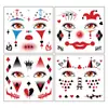 Pegatinas de Tatuaje de Halloween de Cara de Fantasma y Payaso de Nuevo Estilo Transfronterizas Pegatinas de Tatuaje Temporales para Brazo y Cara de Fiesta Festiva