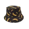 Sombrero de Pescador de Doble Cara de Ultramar Estampado de Piña Fresa Naranja Sombrero de Cubo Todo Fósforo Pequeño Fresco de Ala Corta Sombrero de Sol para Pareja