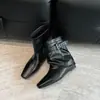 Diseño de Nicho 2026 Primavera y Otoño Nuevas Botas Vaqueras de Moda Retro Mate de Pierna Ancha Adelgazantes con Tacón Grueso Apilables para Mujer