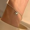 Pulseira Cápsulas de Arroz Banhada a Prata S925 Coração Melhor Amiga Design de Estudante de Nicho Retrô Popular Pulseira Coração de Pêssego