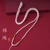 Corda de colar de corda de algodão trançada à mão estilo Xizang, cordão de pingente de borla trançado de quatro fios, cordão para pendurar amuleto de Buda thangka para homens e mulheres