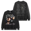 Camiseta de manga corta lavada con estampado de doble cara de Drake, estilo hip-hop transfronterizo estadounidense, suéter holgado con capucha y cuello redondo, venta al por mayor