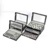 Caja de Almacenamiento de Joyería Lista para Usar Caja para Guardar Collares Maquillaje Bolígrafos Caja de Almacenamiento para Bolígrafos Caja de Exhibición de Joyería de Cuero Multicapa Colección de Bolígrafos