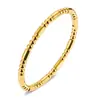 Pulseira Minimalista de Três Contas Banhada a Ouro 18K Premium Pulseira de Aço Inoxidável Acabamento Fosco Joia de Moda Feminina