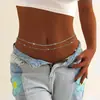 Corrente de contas redondas de moda joia transfronteiriça europeia e americana corrente de cintura dupla feminina corrente de metal corrente corporal corrente de barriga decoração de cintura