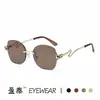 Gafas de Sol Sin Marco de Metal con Borde Cortado en Forma de Serpiente, Gafas de Sol Poligonales, Gafas de Sol de Moda Ins Europeas y Americanas, Modelo Nuevo 2026