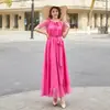 Vestido de verão 2025 novo estilo fada manga curta foto de viagem saia grande