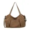 Nova Bolsa de Lona Outono 2026 Estilo Coreano Retrô Cor Sólida Grande Capacidade Bolsa Tote para Trabalho Deslocamento Bolsa de Ombro Casual