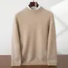 Novo Suéter de Caxemira Masculino de Outono e Inverno Gola Redonda Espessado Solto Pulôver Business Casual Plus Size Camisa Básica Tricotada