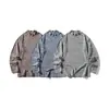 Yidao Vintage 25 Otoño Nuevo Estilo Retro Japonés Tela Cepillada de Alta Calidad Diseño de Cuello Alto Camiseta Holgada de Manga Larga para Hombre