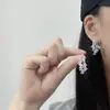 Brincos Elegantes e Requintados Estilo Francês com Franjas de Zircônia Super Brilhantes e um Design Único Minimalista Doce Tendência Atmosférica