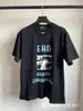 Erd Melancólico Rico Segunda Generación Estampado de Letras Viejo Holgado Retro Vintage Camiseta de Manga Corta para Hombre y Mujer Tendencia Verano