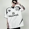 Camisa Polo Estilo Retrô Americano Estilo Motociclista Masculina de Manga Curta Verão Solta Gola Lapela Camiseta Moda Marca Estampada Top de Meia Manga