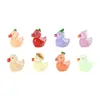 Resina Caricatura Estéreo Luminoso Frutas y Verduras Lindo Escuadrón de Patos Llavero Colgante DIY Accesorios Muñeco Estéreo de Escritorio