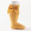 Calcetines para Bebé Estilo Primavera y Otoño, Calcetines hasta la Rodilla con Lazo Grande, Calcetines Rosa Princesa, Calcetines Florales para Bebés Niñas, Calcetines de Media Pantorrilla