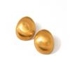 Aretes Ovalados de Acero Inoxidable Chapado en Oro de 18K Europeo y Americano con Acabado Esmerilado Dibujado con Alambre Aretes Ins Populares en Internet Aretes Simples de Alta Gama