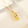 Gran Venta Lindo Collar Amitabha Chapado en Oro de 24K Auspicioso y de Deseo Año Animal Mini Collar Buda Plata Esterlina